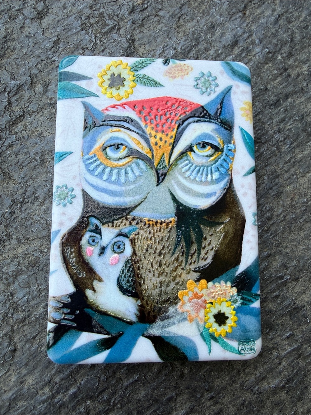 Owls Printed Rectangular Compact Mirror - Picture 5 of 5
